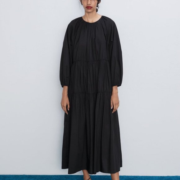 Zara Dresses & Skirts - Zara Black Poplin Dress